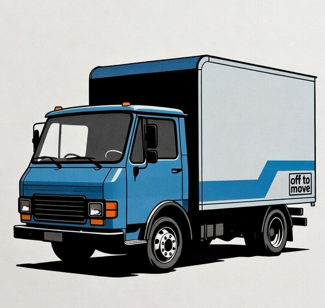 Off To Move truck illustration